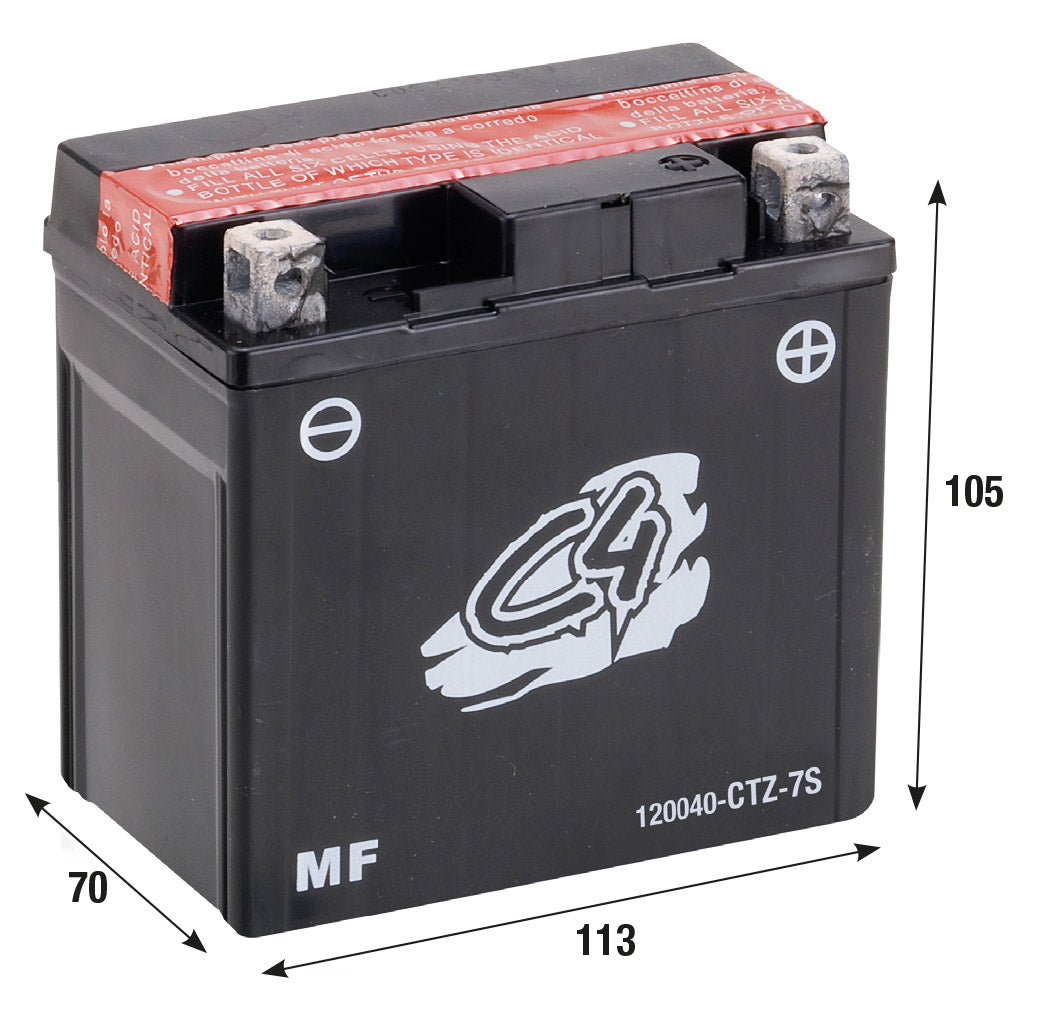 Batteria CTZ-7S C4 HONDA YAMAHA ZOOMER RUCKUS 50 PCX 125 SH 125 PCX 150 120040