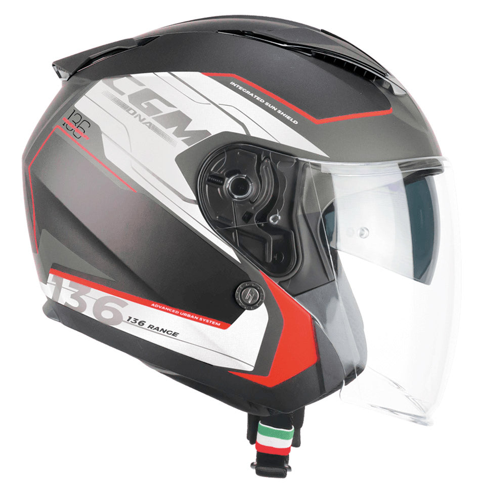 Casco Cgm Dna Apache Nero Rosso Opaco S 442112