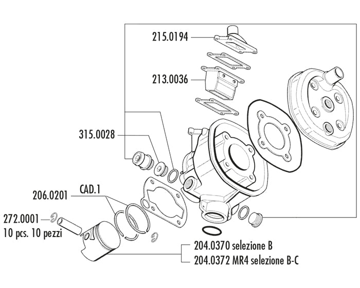 KIT MINARELLI RV4-3 H2O (APRILIA) D.47