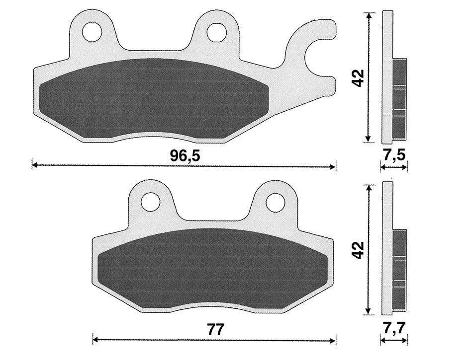 Cp. pastiglie freno Burgman 400 K7 ant. DX C4 KYMCO SUZUKI PEOPLE S 250 BP 128