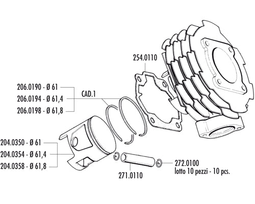 KIT VESPA 125 T5 D.61