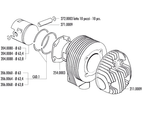 KIT VESPA 125 PX-TS E SPRINT VELOCE