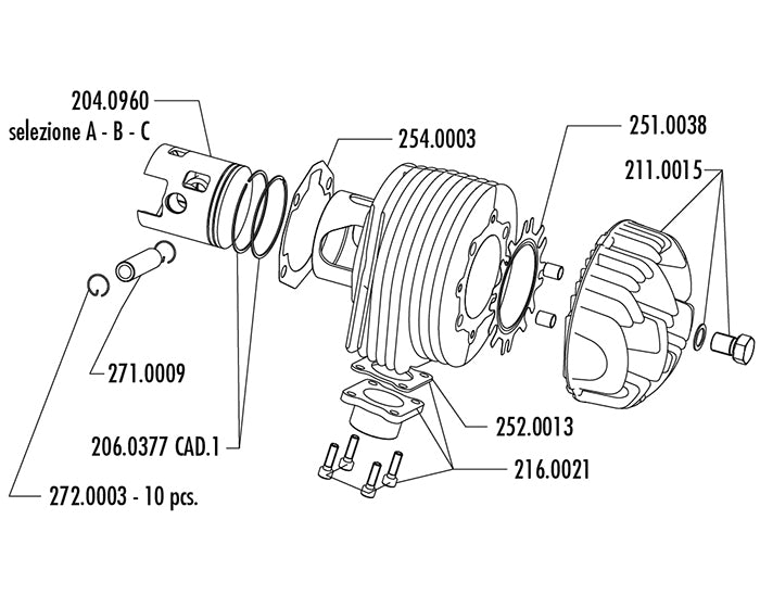 KIT VESPA 125 PX IN ALL.D.63 C.60