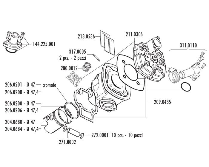 KIT PIAGGIO QUARTZ-NRG D.47m.RACING
