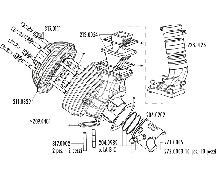 KIT VESPA ET3 EVOLUTION LAMEL.D.60