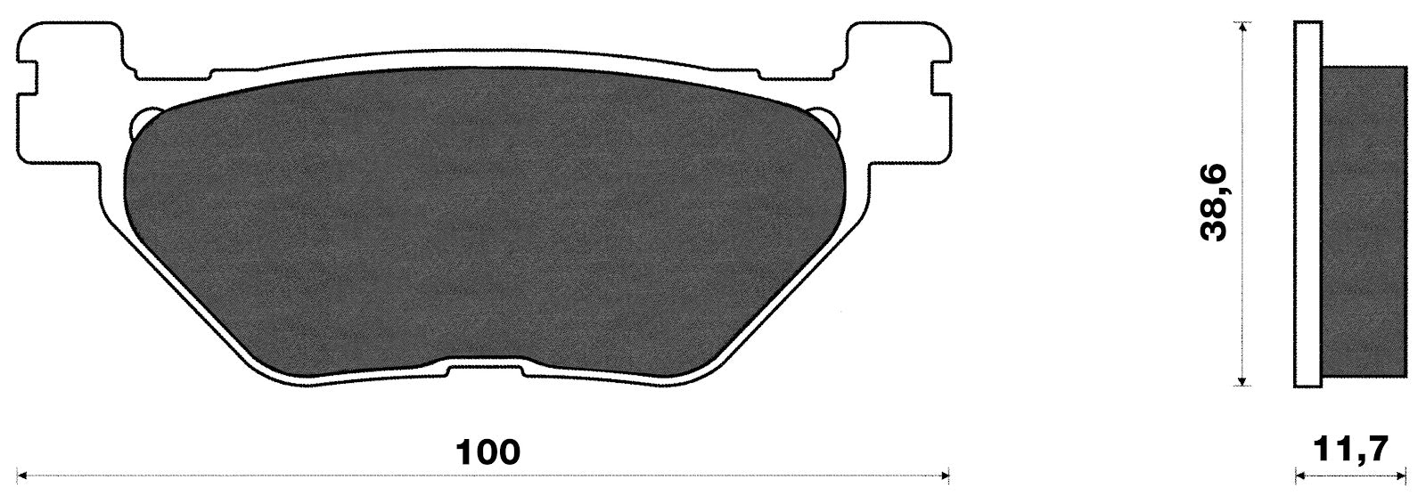 Cp. pastiglie freno T-Max 500 ('01/'03), 530/560 post. C4 YAMAHA BP 106