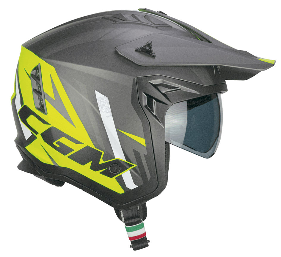 Casco Cgm Rush Sprint Nero Giallo Fluo Opaco S 442312