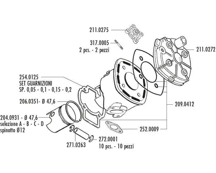 KIT YAMAHA-APRILIA H2O 47,6 EVOL.3