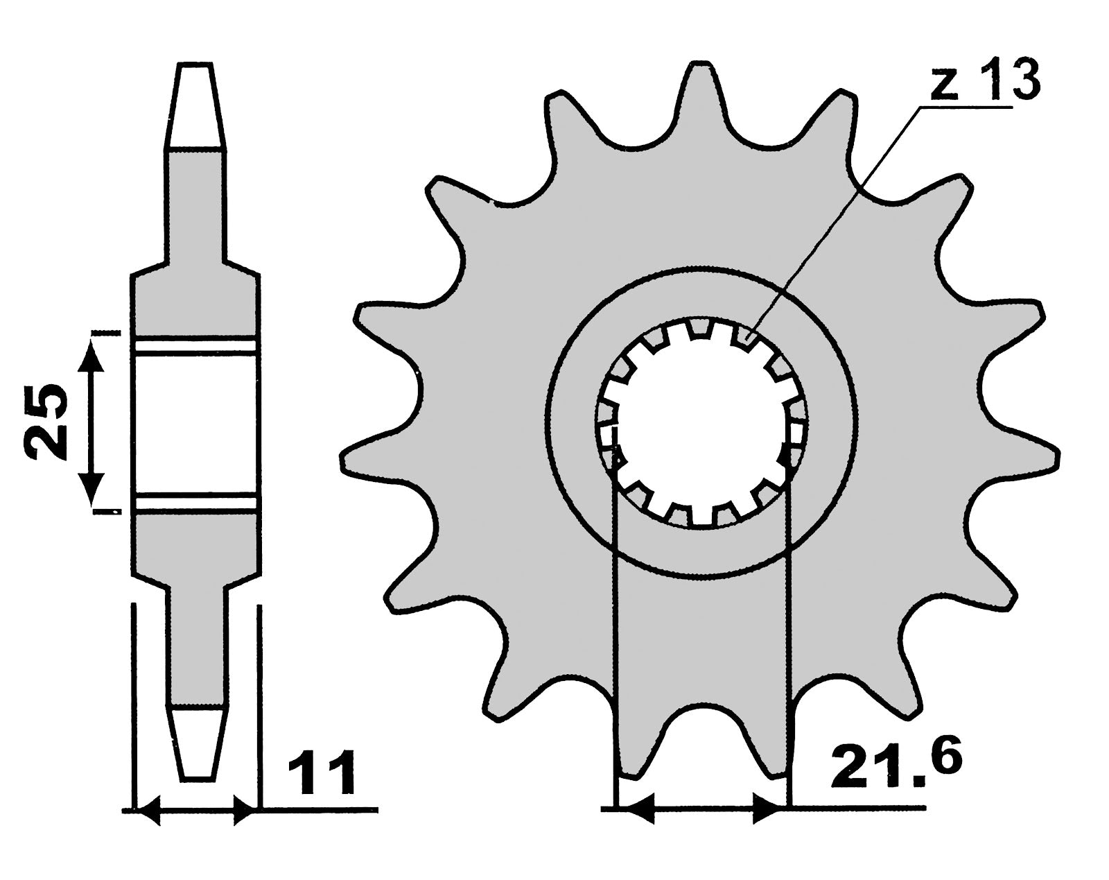 Pignone catena 530 Z=16 PBR YAMAHA YZF R6 600 2003-2005 580 Z16