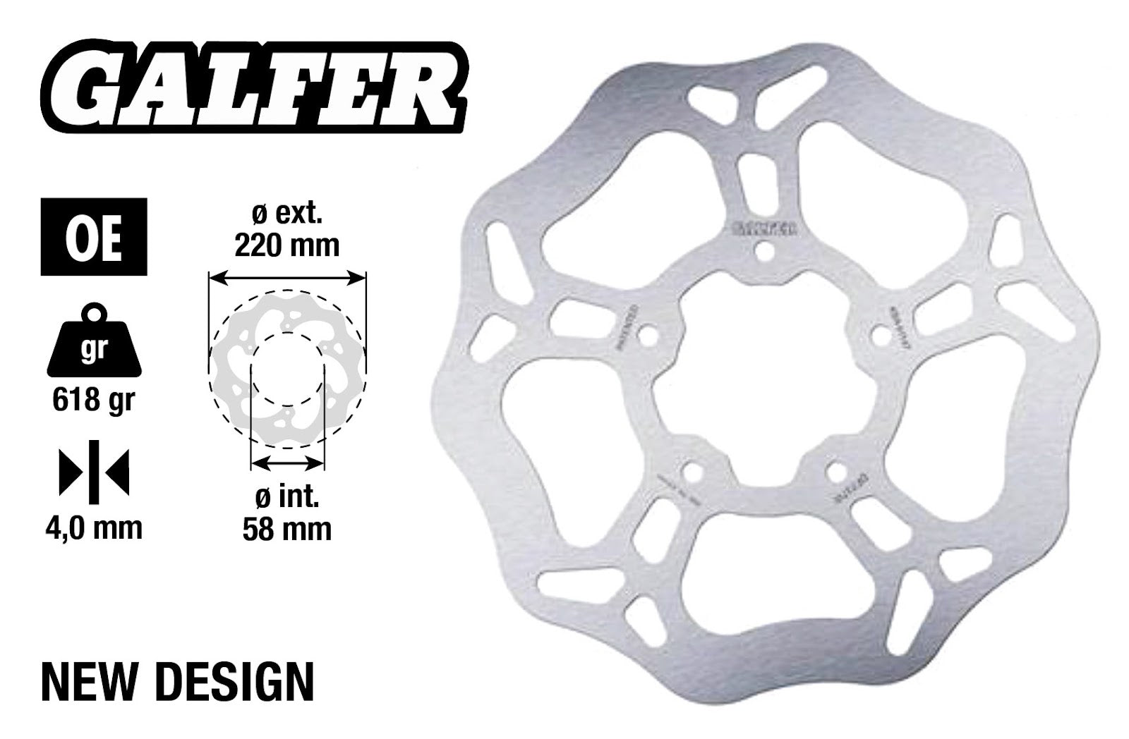 Disco freno Wave Gilera Runner 50/150 ant. Ø 220mm Galfer BENELLI DERBI 152025