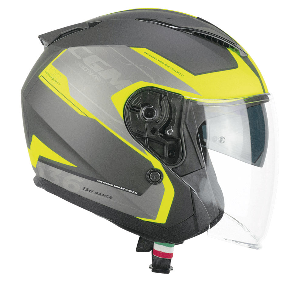 Casco Cgm Dna Apache Nero Giallo Fluo Opaco M 442123