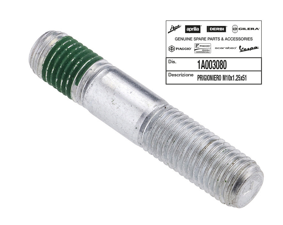 Prigioniero scarico M10x1.25X51 Piaggio MP3 500 APRILIA GILERA MP3 400 1A003080