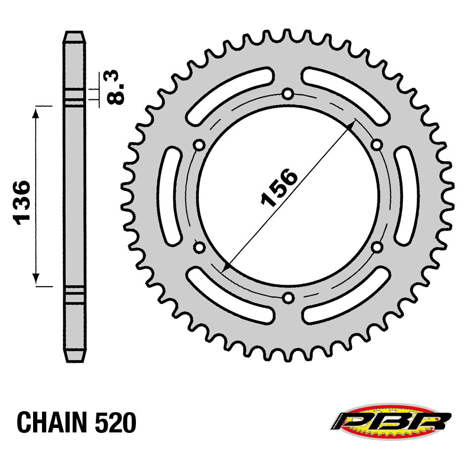 Corona cat. 520 - Z=54 PBR FANTIC MOTOR CABALLERO FLAT TRACK 250 0830 Z54