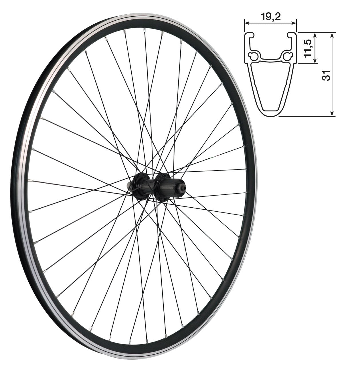 Ruota post. Corsa 700C Kontender 8/9 vel. 36 raggi X4 700293