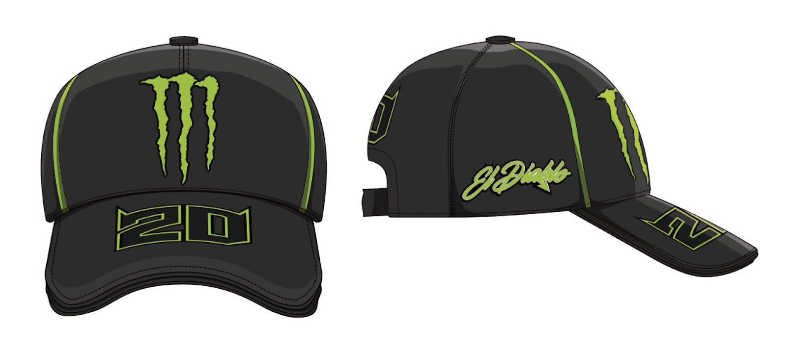 Baseball Cap Dual Monster FQ20 nero Pritelli 501235