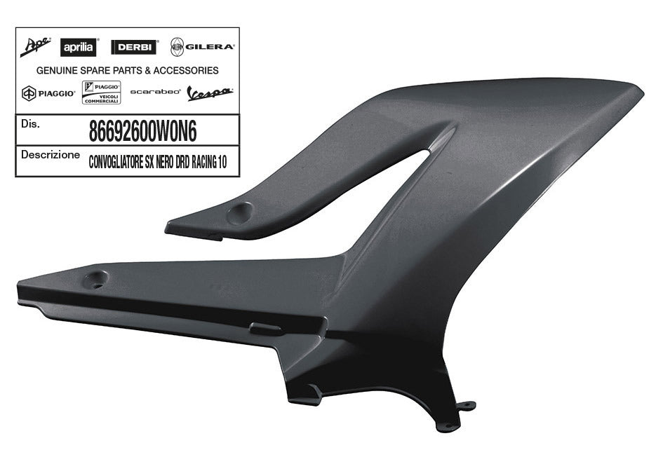 Fiancatina ant. sx nero Piaggio DERBI GILERA SENDA 50 RCR 50 SMT 50 86692600W0N6