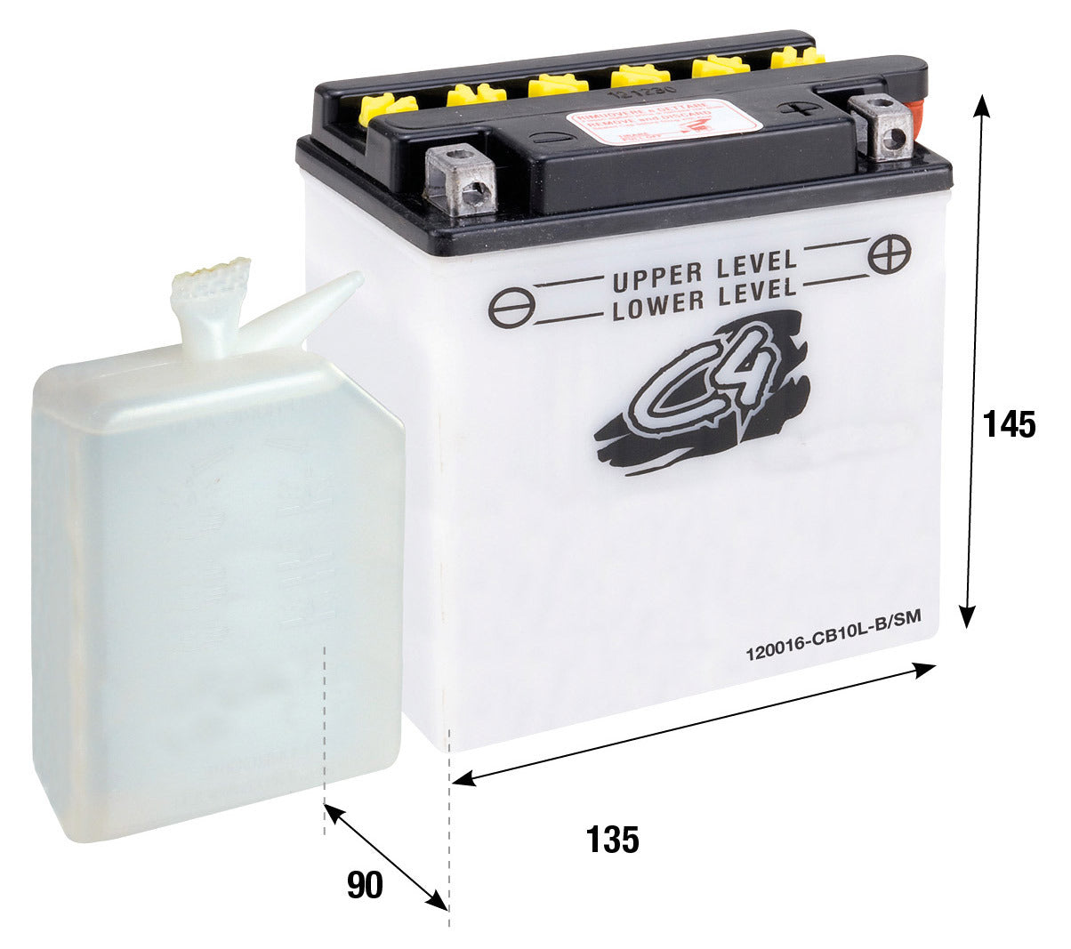 Batteria CB10L-B/SM ( +acido ) C4 GILERA PIAGGIO VESPA DNA 125 DNA 180 120016