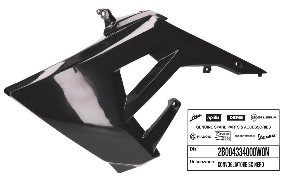 Convogliatore sx nero Derbi Senda EU4 Piaggio GILERA SENDA 50 2B004334000W0N