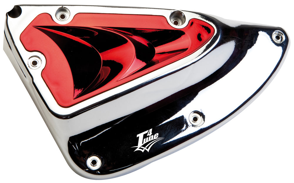 Coperchio cassa filtro Typhoon rosso/silver T4Tune GILERA PIAGGIO NRG 50 082750