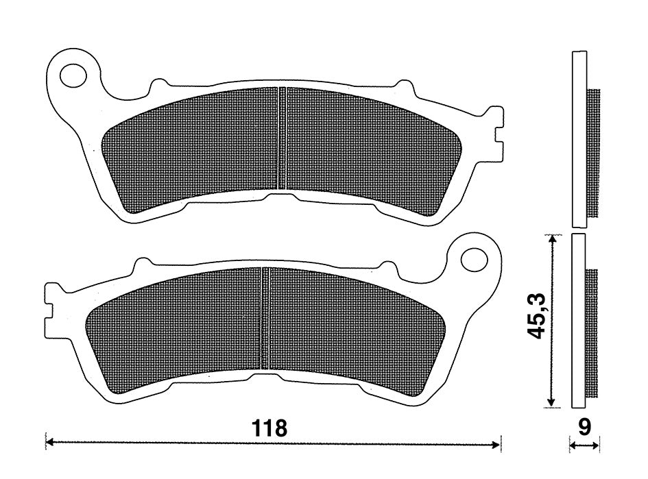Cp. pastiglie freno SH 125/300 ant. C4 HONDA SUZUKI S-WING 125 S-WING 150 BP 117