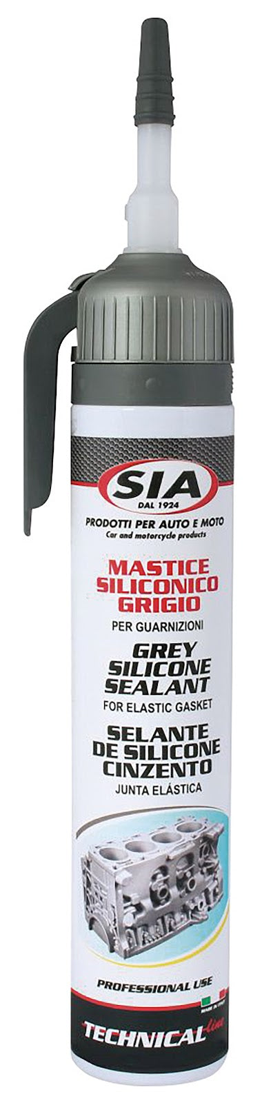 Mastice siliconico grigio alta temp 200ml Sia 155044