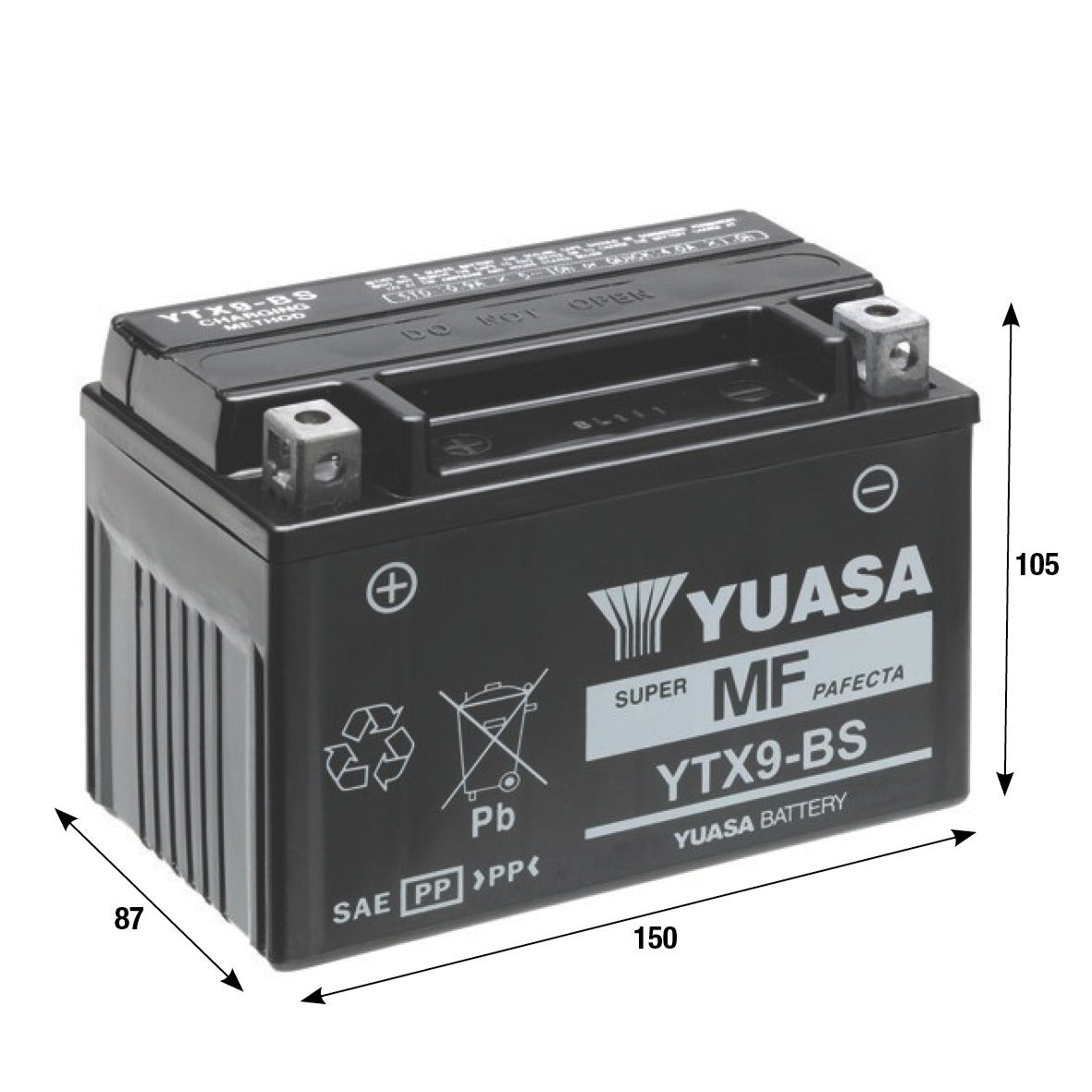 Batteria Yuasa YTX9-BS APRILIA BENELLI BETA BMW FANTIC MOTOR GARELLI KL 121008