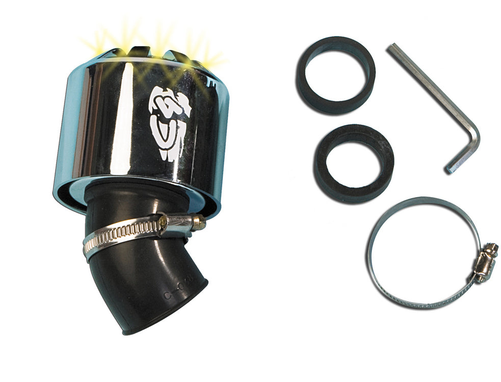 Filtro aria silver 45° Ø 35-28mm con Led C4 HF 007G