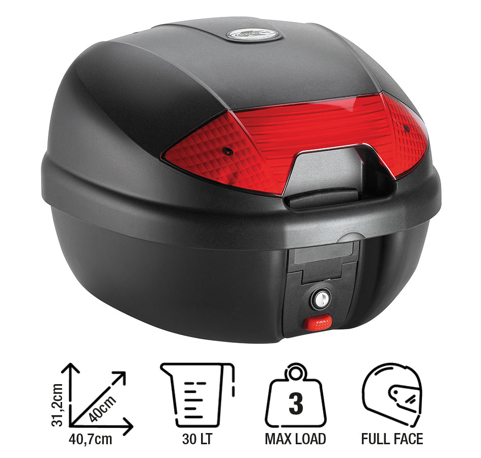 Bauletto kappa 30 LT. nero con piastra 500930
