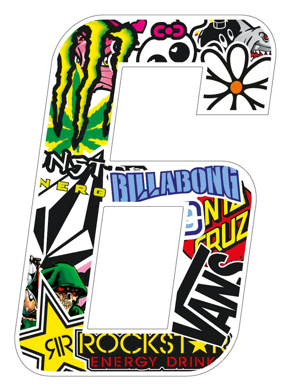 Numero 6 sticker bomb 10cm T4Tune 050276