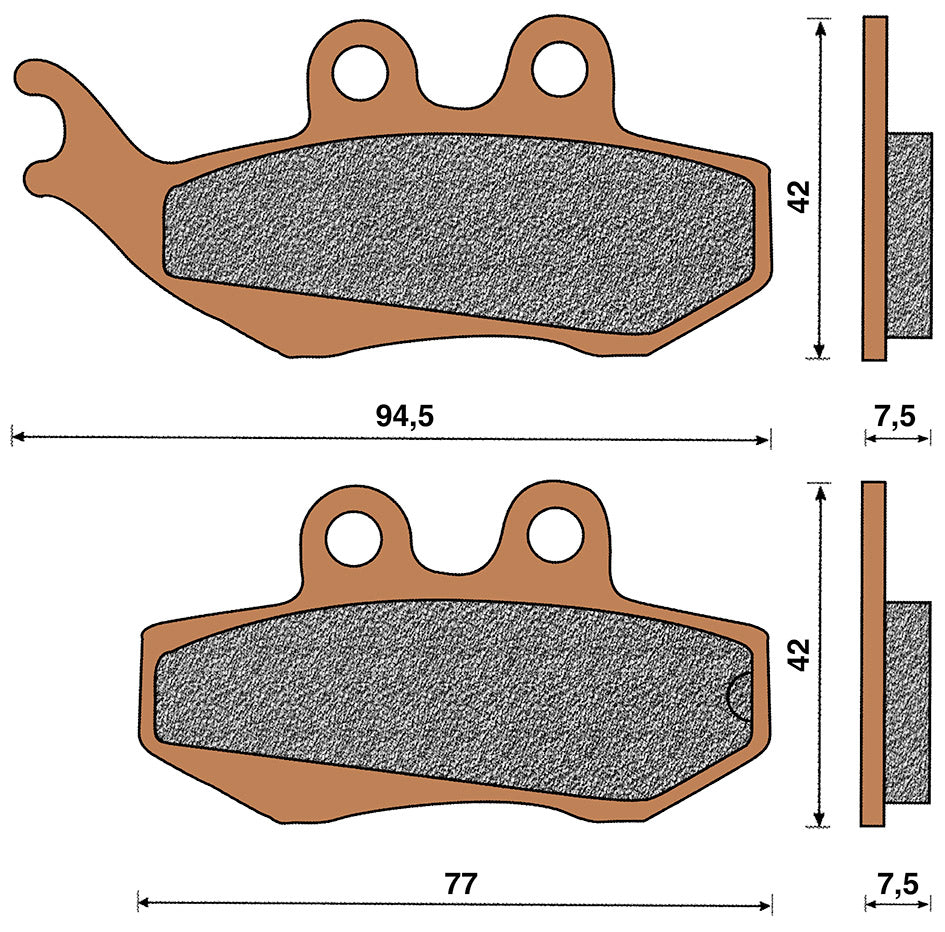 Cp. pastiglie freno sinterizzate Top4 125,180 2T/4T ant. APRILIA BENELLI 151054
