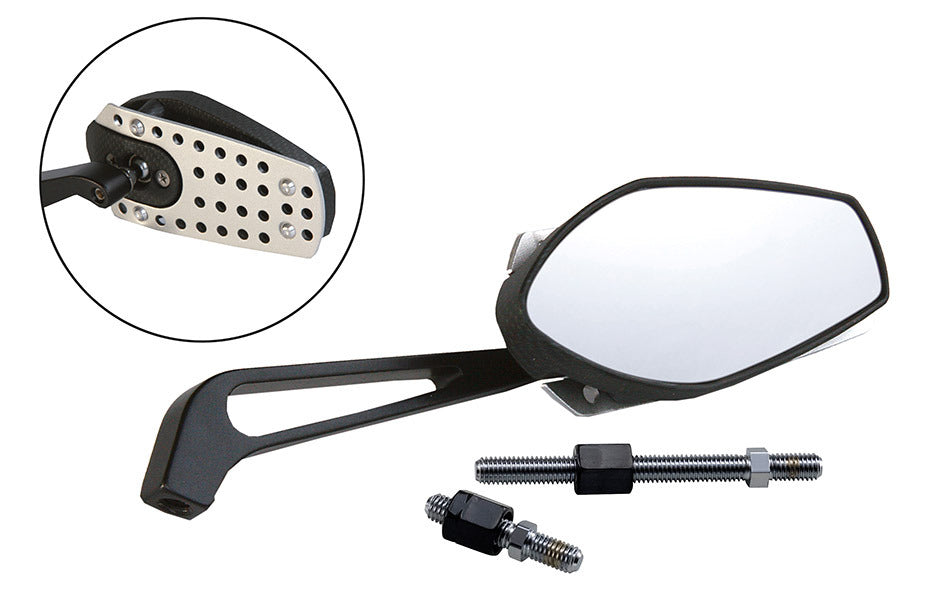 Specchio retrovisore carbon Sx + Dx / M.8 L.75 mm T4Tune 295033A