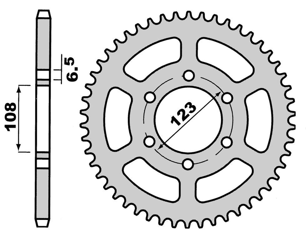 Corona catena 420 - Z=52 T4Tune MOTOR HISPANIA PEUGEOT RX 50 RX 50 R AM 6 611952