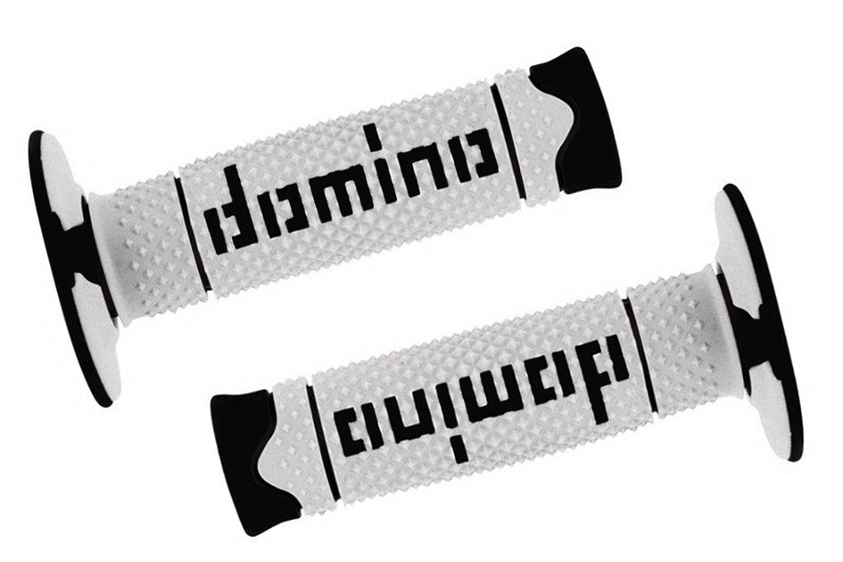 Manopole Domino Offroad nero/bianco GRIPS 039