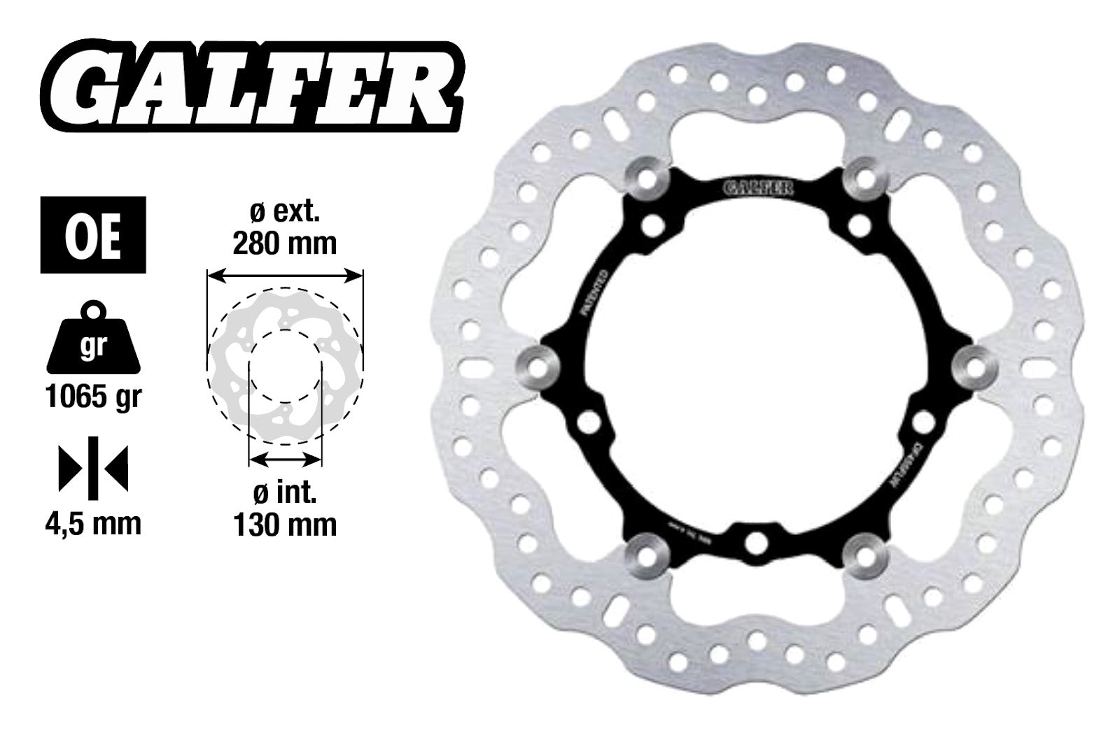 Disco freno Wave Flottante Yamaha MT 07 ant. Ø 280mm Galfer MT 07 700 152039