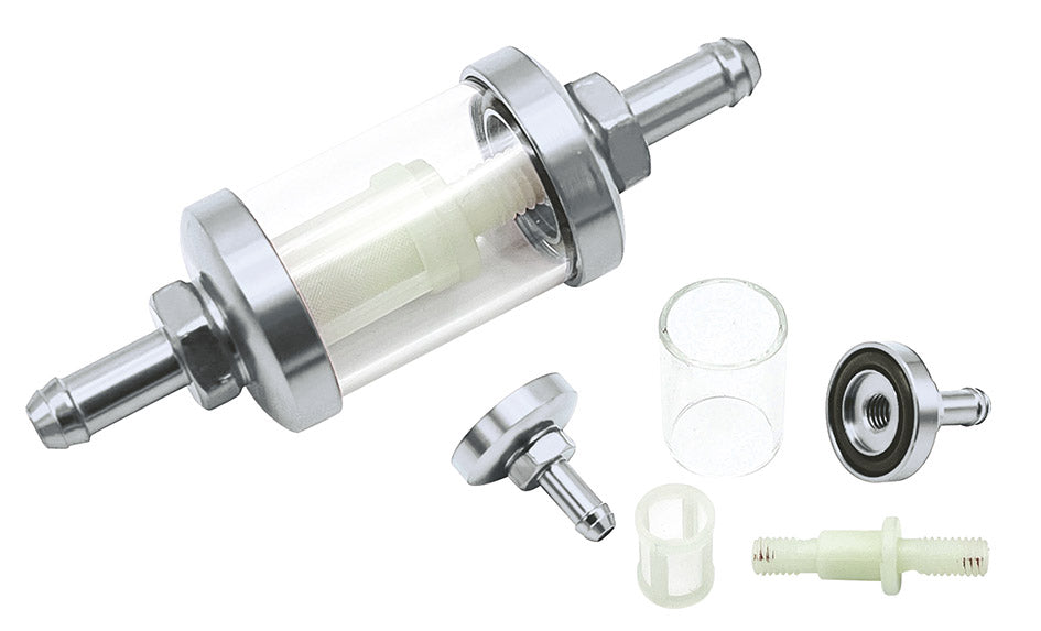 Filtro benzina Ø 7mm lavabile alu silver C4 420021