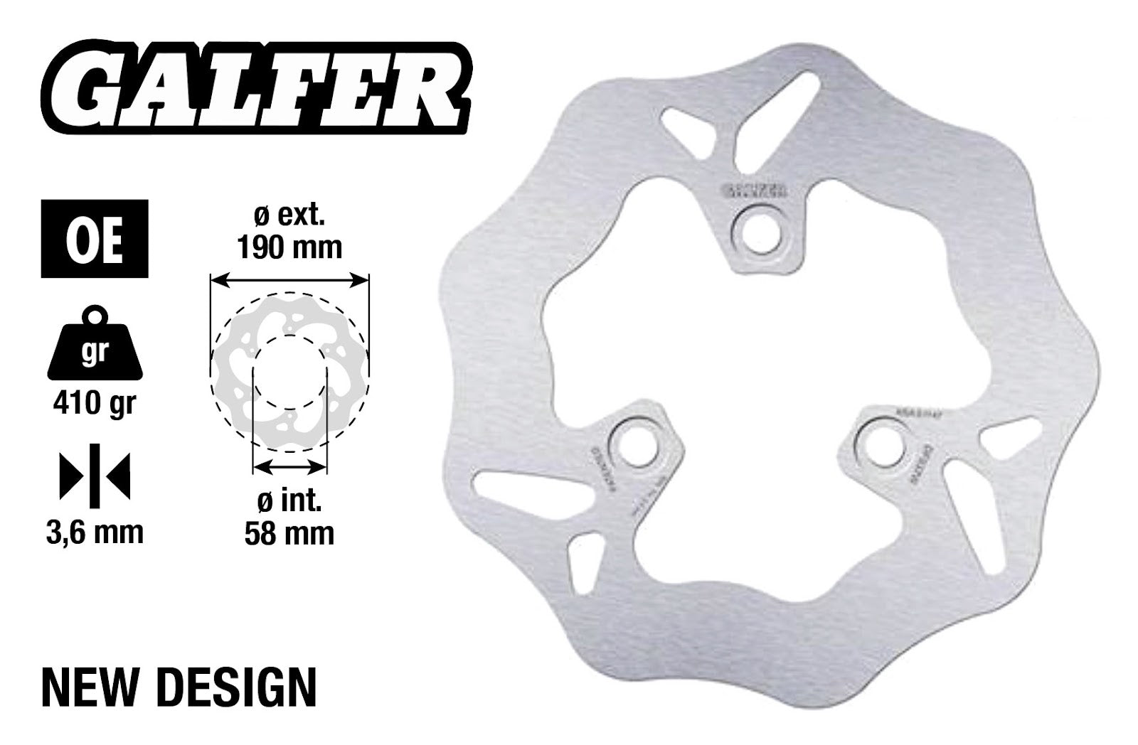 Disco freno Wave Mbk Nitro, Yamaha Stunt Ø 190mm Galfer APRILIA CPI HONDA 152015