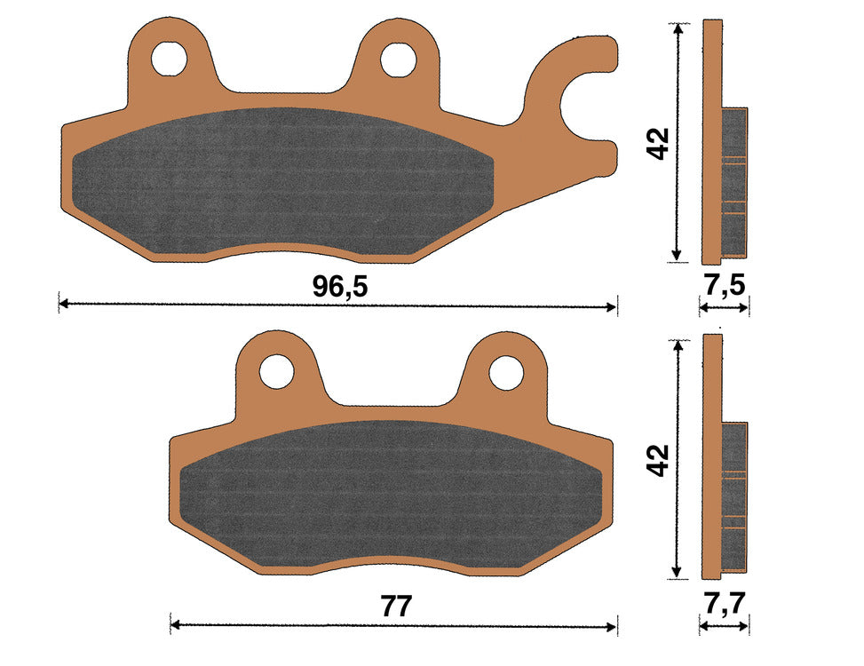 Cp. pastiglie freno sinterizzate Top4 Burgman 400 K7 ant. DX KYMCO SUZUKI 151072