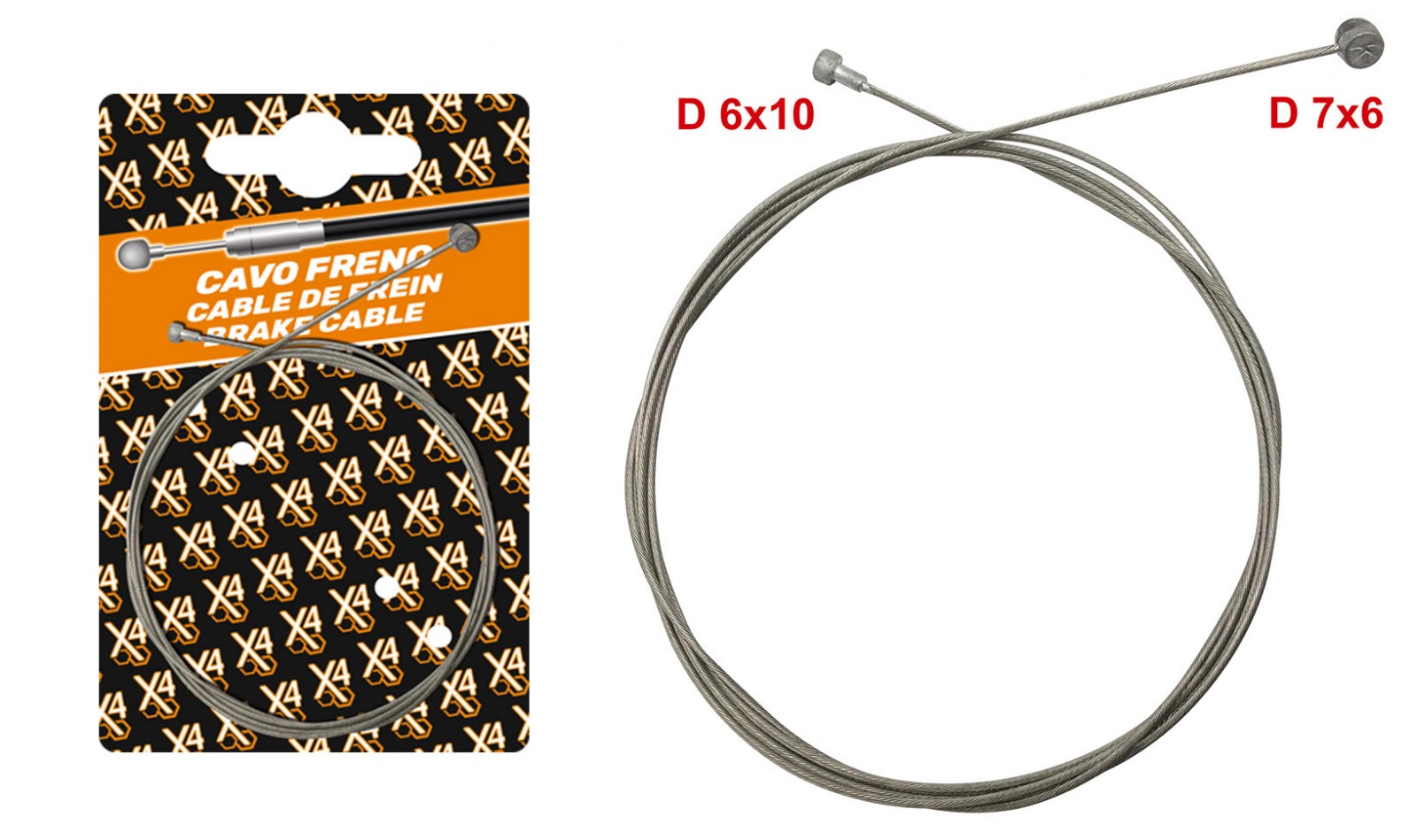 Cavo freno road/MTB 1,5mm x 1,85mt ( conf. da 25pz) X4 700234