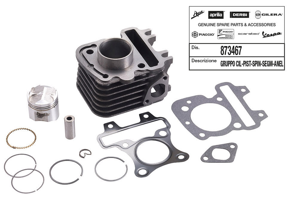 Kit cilindro Piaggio 4T 4V Ø 39 APRILIA VESPA SCARABEO 50 FLY 50 LX 50 873467