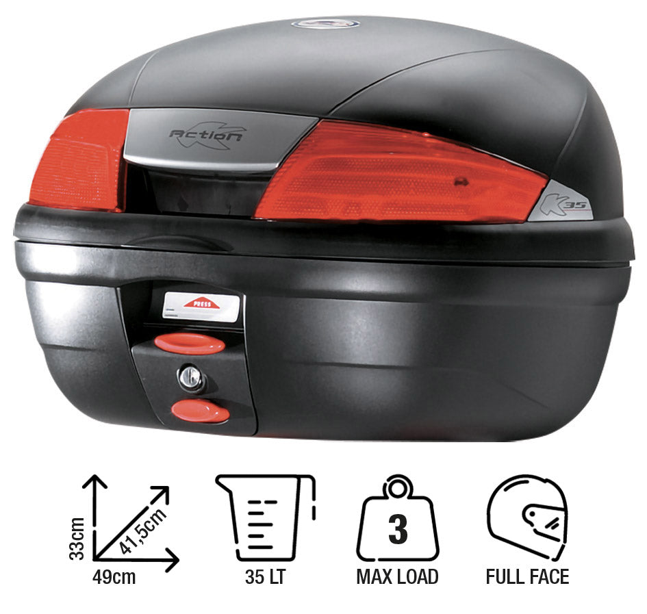 Bauletto Kappa 35 LT. nero con piastra 500935