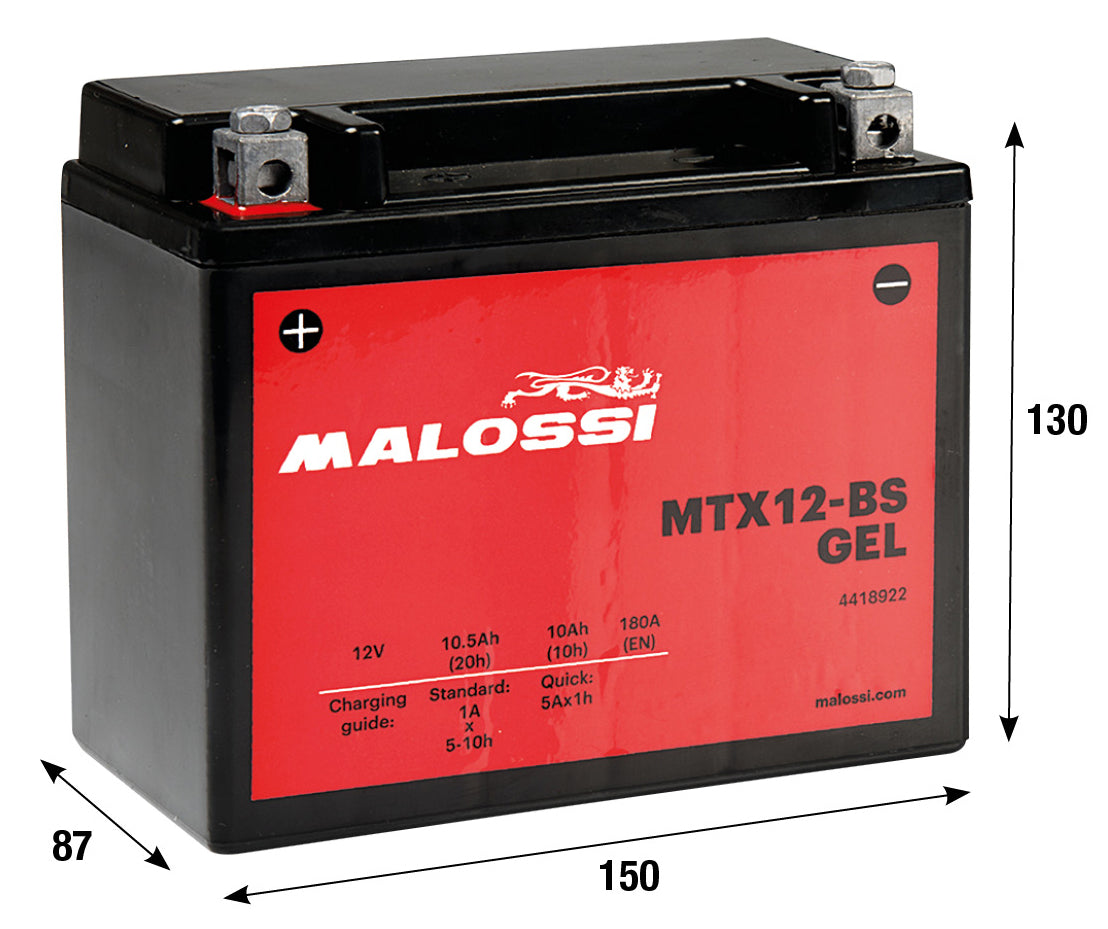 Batteria al gel Malossi MTX12-BS AEON APRILIA BENELLI DERBI GILERA HONDA 4418922