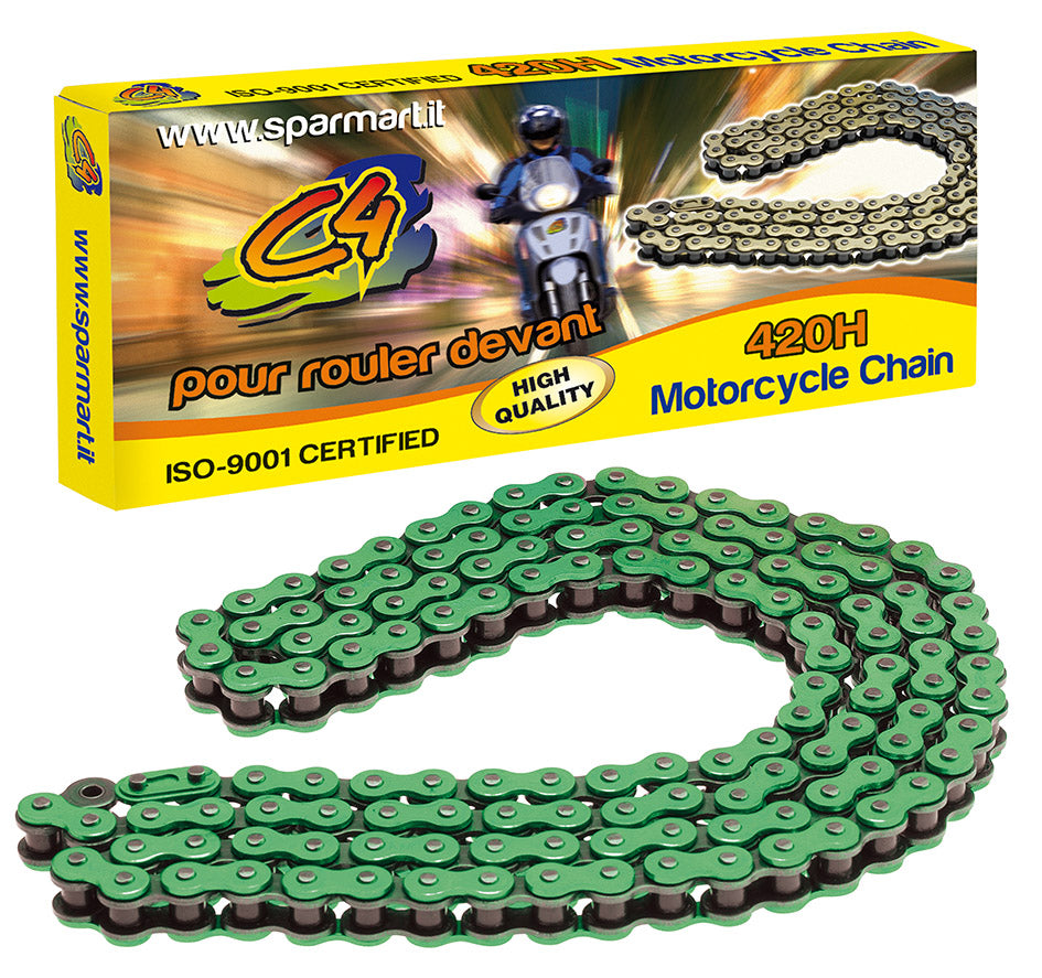 Catena rinforzata 420 ( 1/2 X 1/4 )- Maglie 134 verde C4 612049