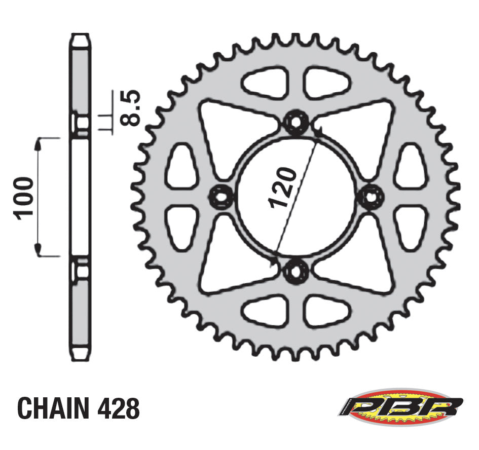 Corona cat. 428 - Z=58 PBR BETA RR MOTARD 125 2021-2024 4478 ERG Z58