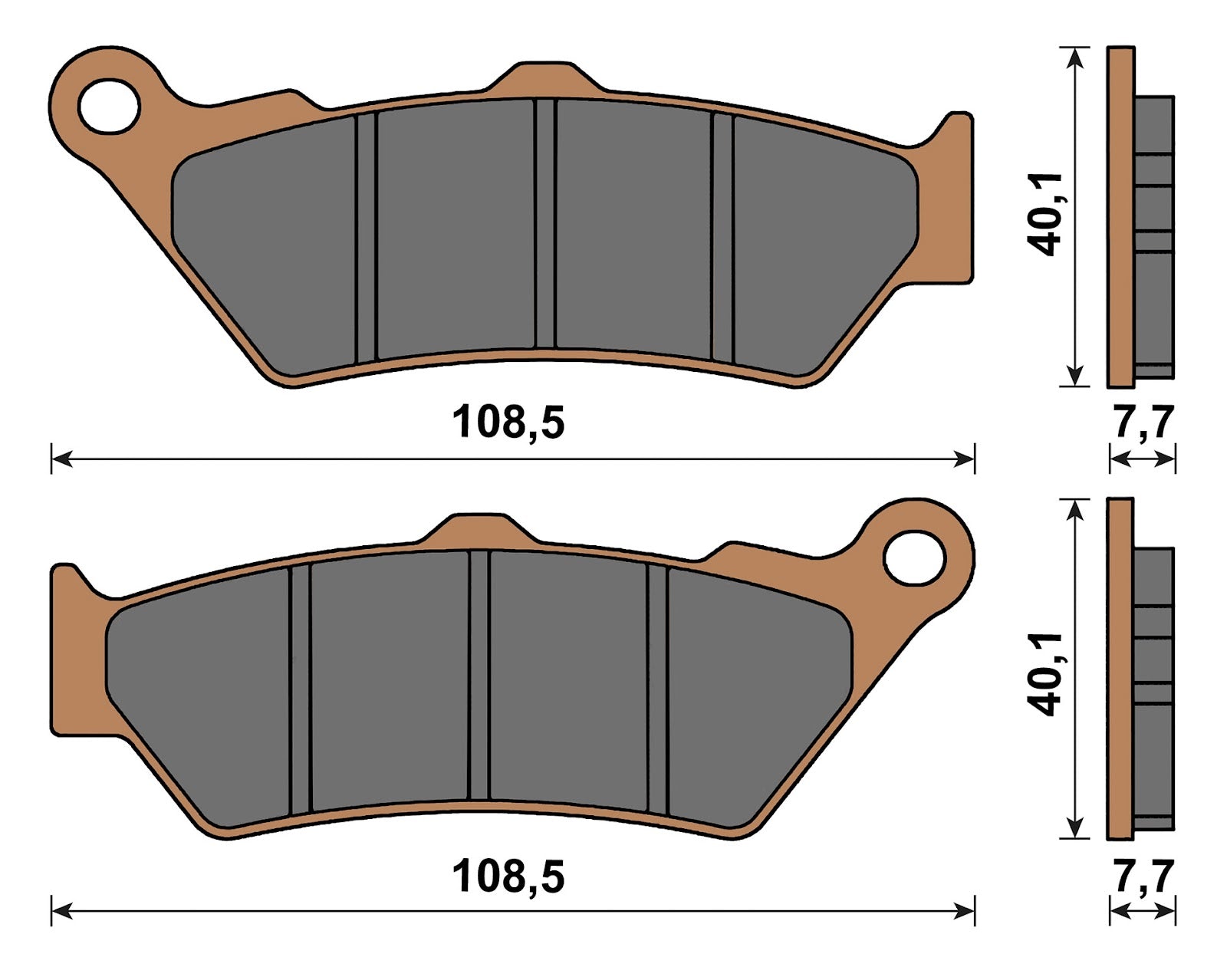 Cp. pastiglie freno sinterizzate BMW R 1250 GS EU4/EU5 post. Top4 YAMAHA 151094