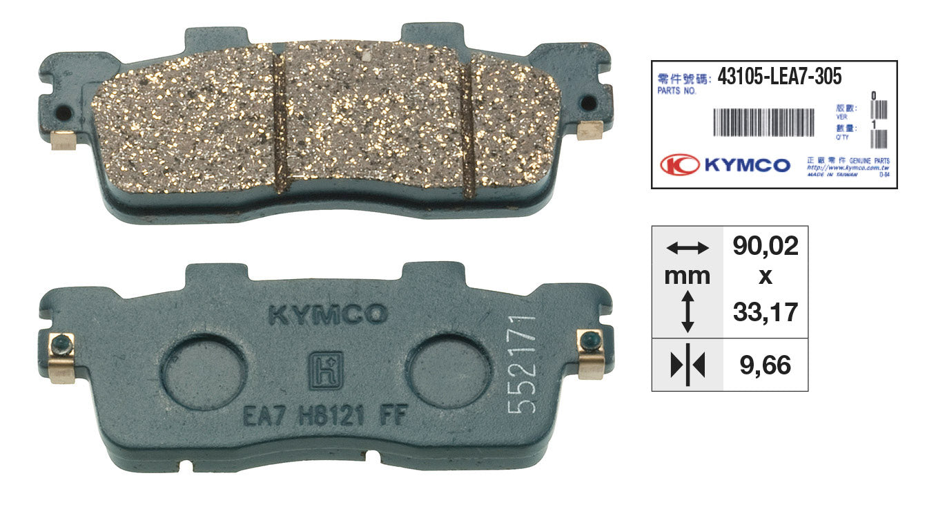 Cp. pastiglie post. Downtown 125/300 Kymco KAWASAKI J 300 X-TOWN 125 BP 144