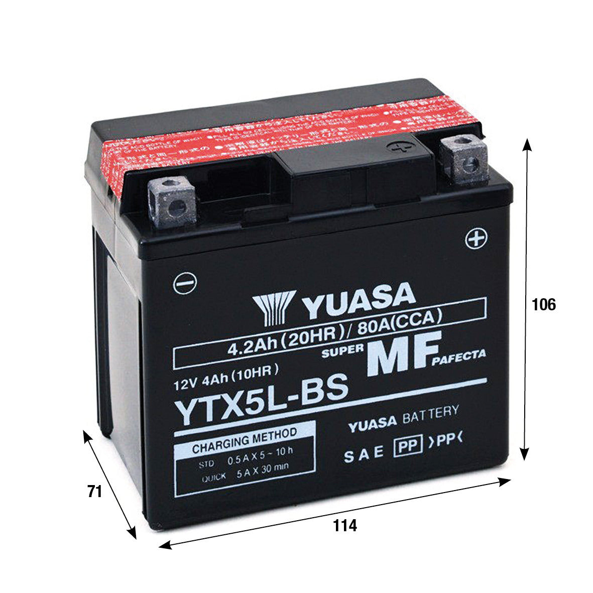 Batteria Yuasa YTX5L-BS APRILIA BETA CPI DERBI E-TON FANTIC MOTOR HONDA 121005