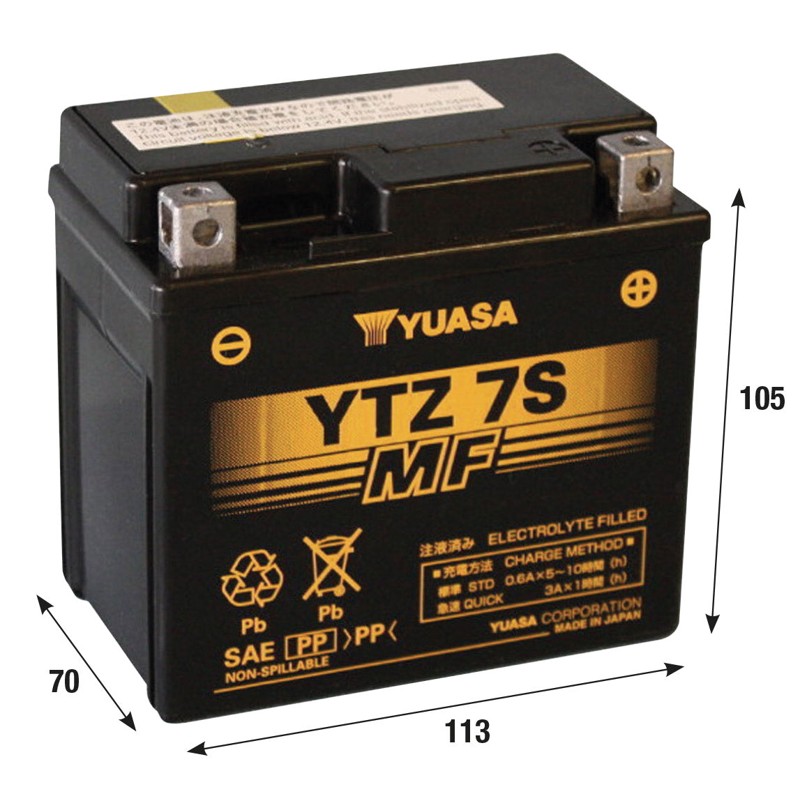 Batteria Yuasa YTZ-7S HONDA YAMAHA ZOOMER RUCKUS 50 PCX 125 SH 125 SH 150 121040