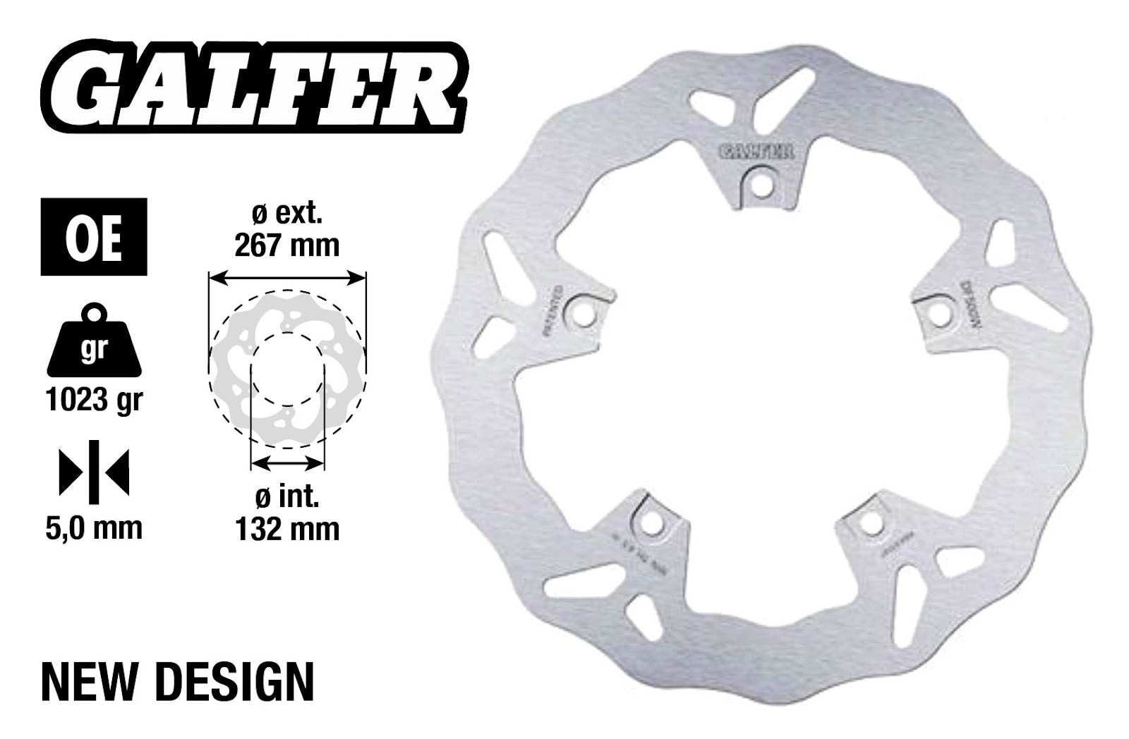 Disco freno Wave X-Max 125/250 ant. Ø 267mm Galfer MBK YAMAHA X-MAX 250 152021