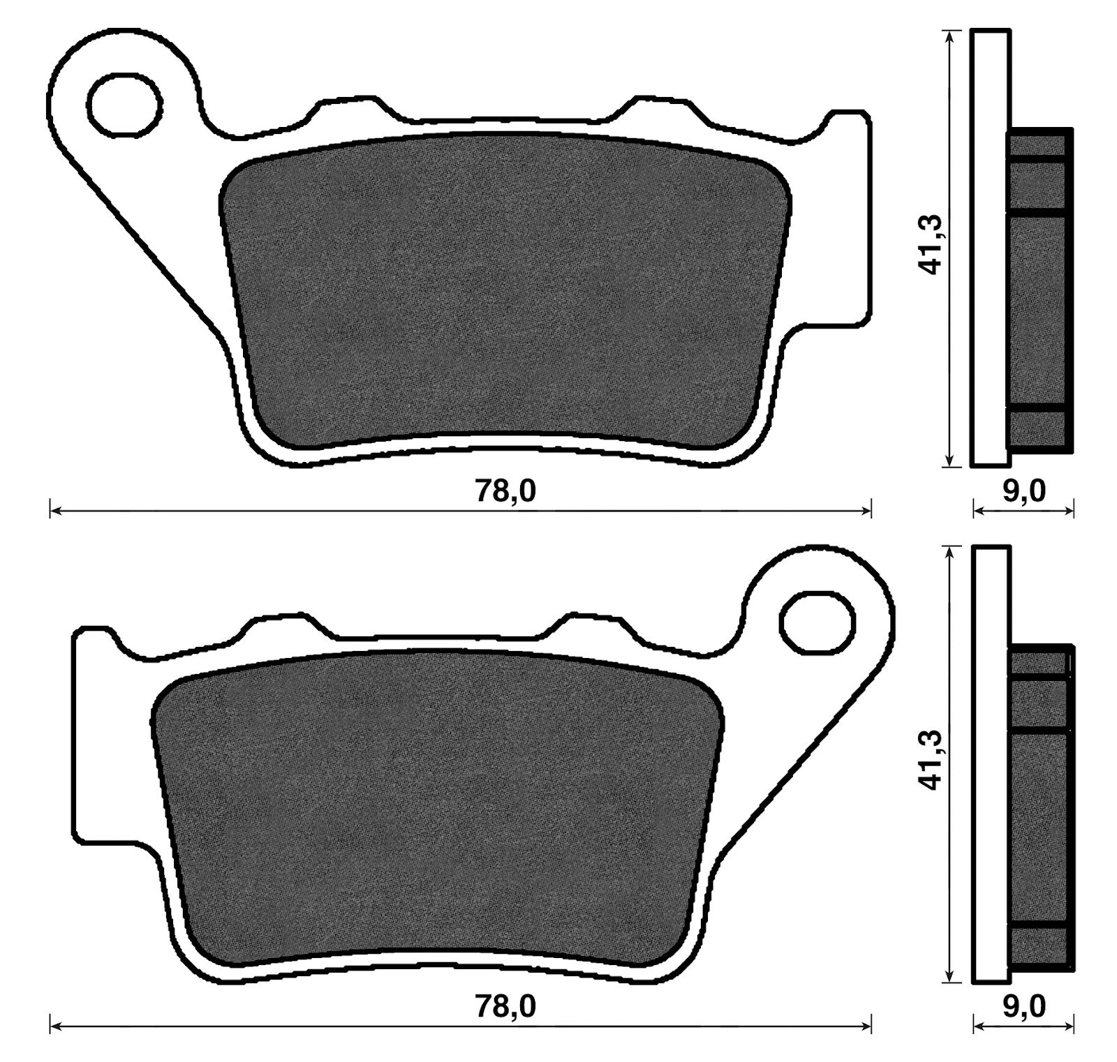 Cp. pastiglie KTM Duke, Yamaha WR 125 R/X post. C4 BMW FANTIC MOTOR BP 159