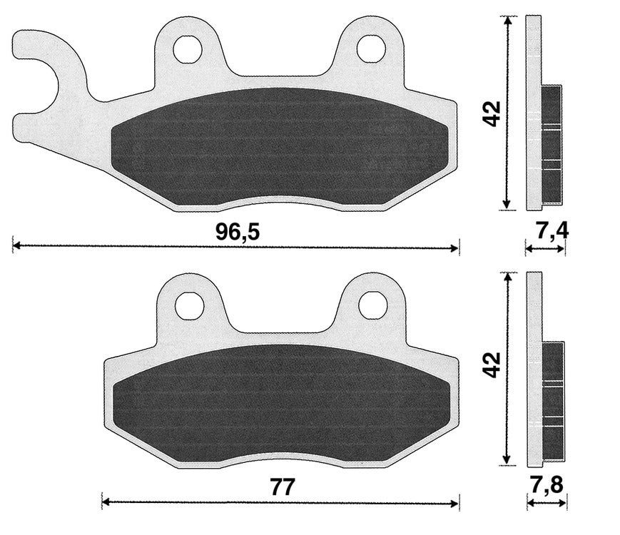 Cp. pastiglie freno Burgman 400 K7 ant. SX C4 APRILIA KYMCO PEUGEOT RIEJU BP 127
